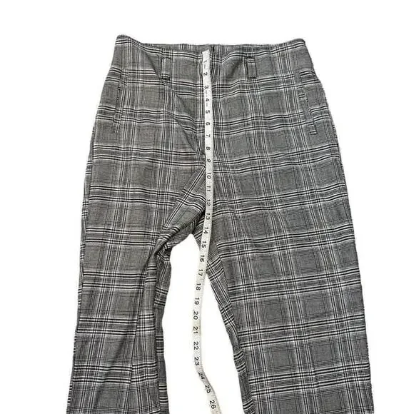 DYNAMITE Grey Plaid High Waist Straight Leg Cropped Dress Pant Y2K Trouser 6 - Picture 8 of 10